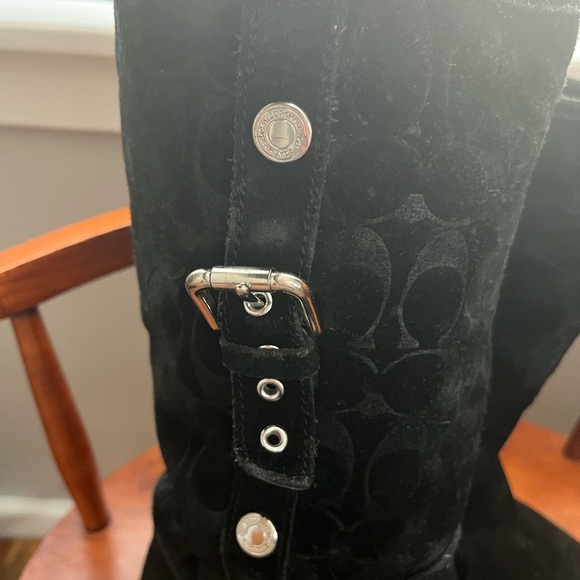Coach Black Suede Tullip Winter Boots Size 9 - Picture 8 of 16